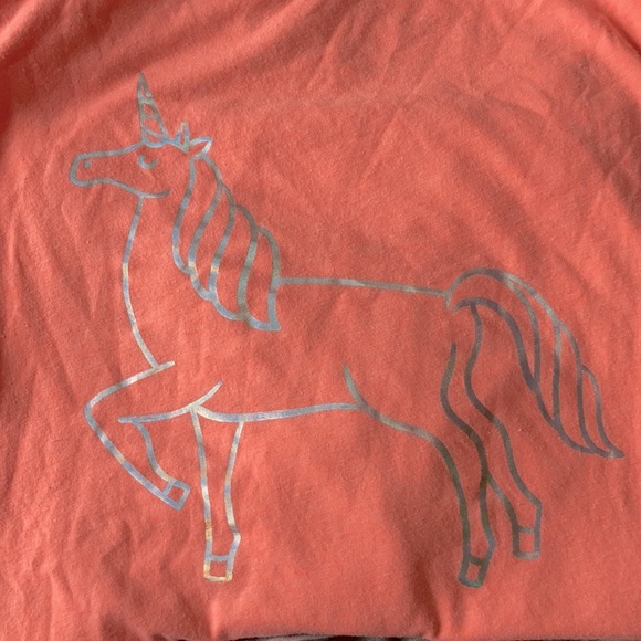 NWOT Lt Pink Silver Unicorn long sleeve T-shirt - Picture 5 of 5